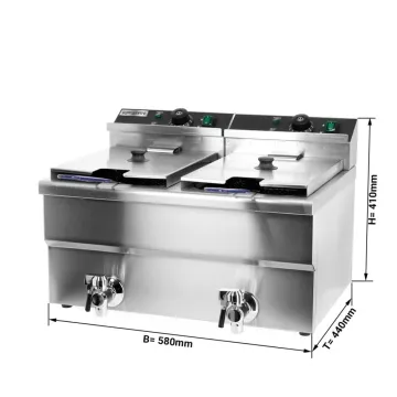 Potato, Chip, Fish, Indoor Countertop/Table Presto Industrial, Commercial Large Double Tank Electric Deep Fryers with Oil Filtration &Basket Efk644-12+12
