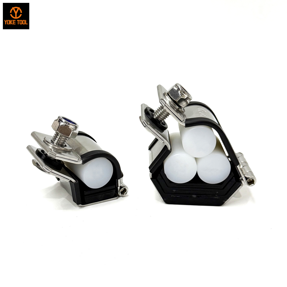 Одинарные кабельные скобы-трилистники из нержавеющей стали для электропроводок и гидравлических шлангов