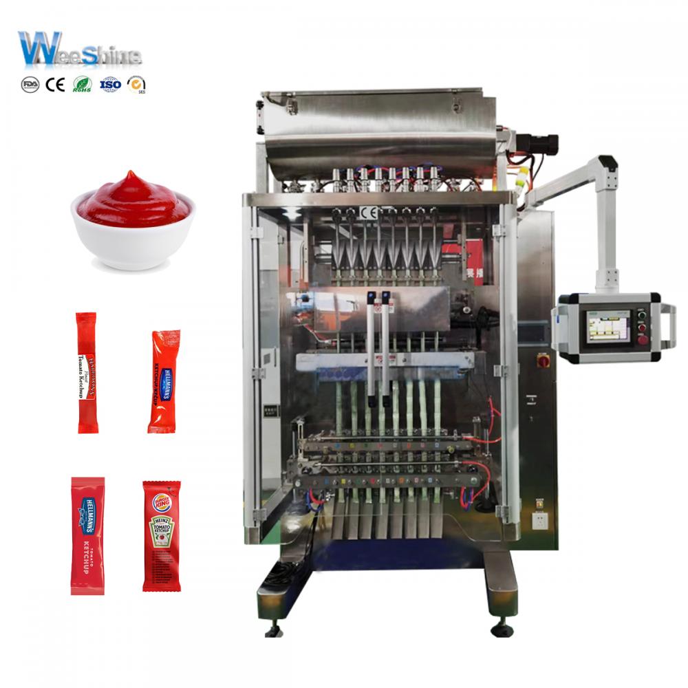 Automatic Multi Line Chocolate Sauce Ketchup Liquid Sachet Packing Machine