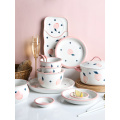 Fresh Peach Ceramic Dinner Plate Set And Dishes Milk Pot Creative Rice Soup Bowl Steak Sushi Plate Household Breakfast Set