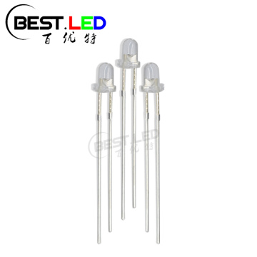 3mm Red LED Round Top Clear Lens 620nm