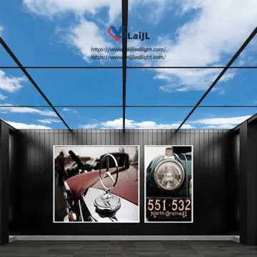 595x595 Square 40W LED Skylight - 2D Blue Sky & Cloud Picture Recessed Panel Light