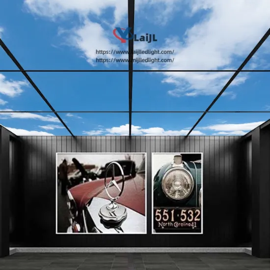 595x595 Square 40W LED Skylight - 2D Blue Sky & Cloud Picture Recessed Panel Light