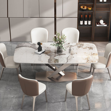 Modern Minimalist Nordic Light Luxury Slate Dining Table for Small Apartments
