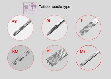304l Stainless Steel 1rl Pre-made Sterile On Bar / Round Liner Tattoo Machine Needles