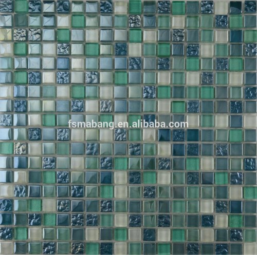 MBD1012 Iridescent Blue Color Swimming Pool Glass Mosaic Tiles