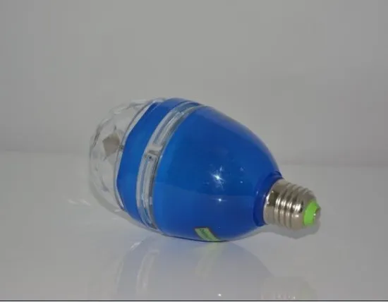 Transparent Cover 240v 3w E27 Rgb Led Bulb , Rotating Mini Party Light 60*100mm