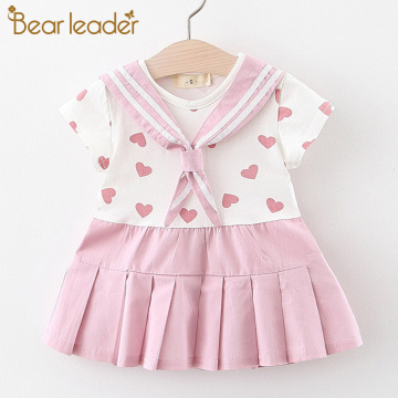 Bear Leader Baby Dresses New Summer Newborn Baby Girls Cute Dress Print Heart Princess Costume Toddler Girls Lovely Baby Clothes