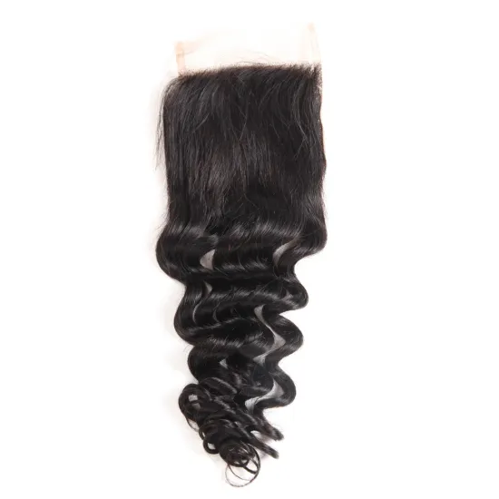 Huashuo Highest Discounts Wholesale  4X4 Bleached Knots Free Middle Three Parting Thin Lace Closure