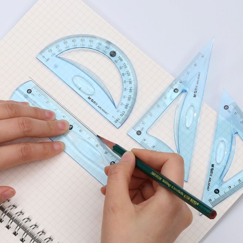 M&g Soft Flexible Geometry Ruler Set Maths Drawing Compass Stationery