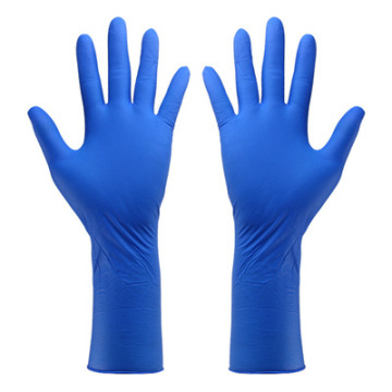 12 Inch Powder-Free Blue Nitrile Textured Gloves for Cleaning, Makeup, Beauty, Tattoo, and Kitchen Use
