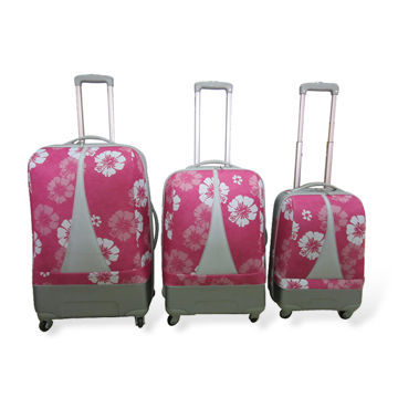 Luggage Set with Flower Printing, Made of ABS and EVA Front Panel