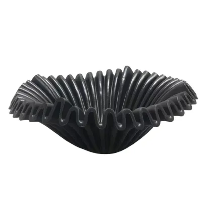 Modern Wave Black French Fruit Bowl Decorative Plate