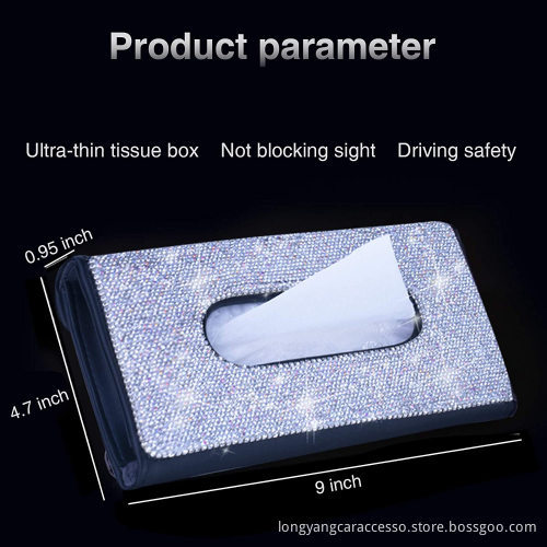 Bling Bling Car Sun Visor Tissue Box