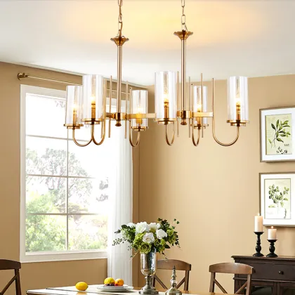 Rustic Hotel Lobby Chandeliers: Chinese Copper Electric Candles for Dining Room