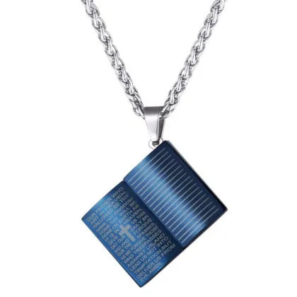 Fashionable Stainless Steel Custom Engraved Christian Jesus Necklace for Men
