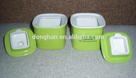 good quality ceramic kitchenware with lids for sugar or other small items,