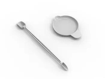 Disposable weighing spoon and weighing plate