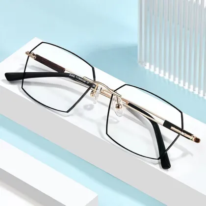 High End Rimless Reading Glasses - Lightweight Anti-Blue Light Eyewear for Men and Women