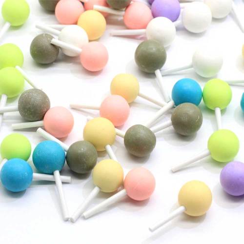 100pcs Cute Lollipop Polymer Clay Simulation Candy Cute Colorful Hot Selling for Birthday Cake Party Wall Desk Decoration DIY