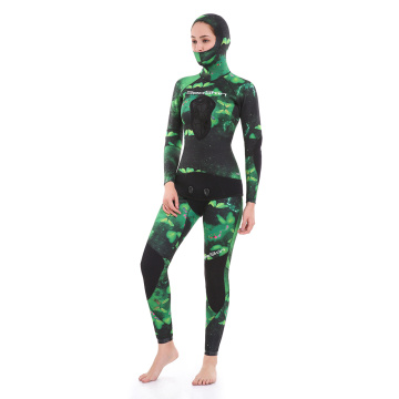 Seskin dames deux pièces Camo Néoprène Spearfishing Wettobs