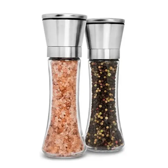 High-Quality Pepper Grinder: Stainless Steel & Corrosion-Resistant Ceramic Core in a Glass Body