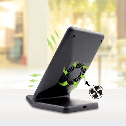 Wholesale 10W5V9V N800Vertical QI Wireless Charger With Fan