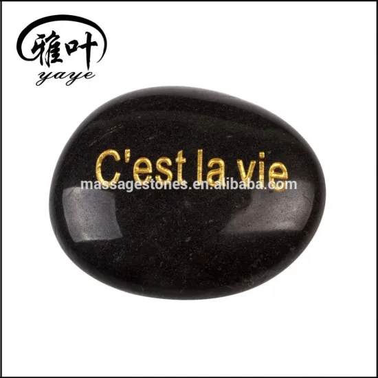 Wholesale black high polished 1-2inch engraved river stone