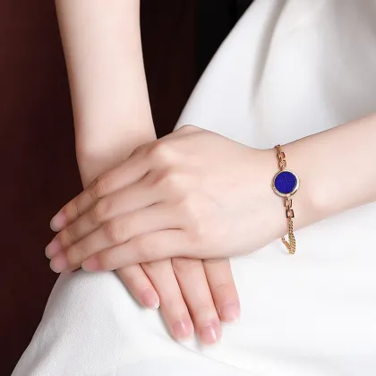 Gold-Plated Lapis Lazuli Light Luxury Bracelet Jewelry