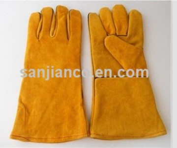AB grade 14inch long cow split leather safety work wholesale cheap leather gloves