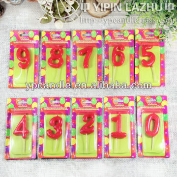 red shiny birthday number candle