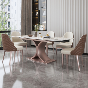 Sinered Stone Dining Table Set 6 Seater with Chairs - Foshan Furniture Concrete