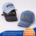 Topi Baseball Denim Dicuci Boston 1630