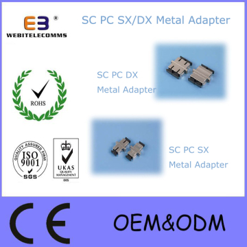 Fiber Optic Sc Sx/Dx Metal Adapter Sc Sm/Mm/APC/Om3/Om4 Dx Metal Adapter with Flange