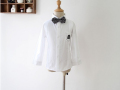 Boy's shirt met lange mouwen witte jurk met bowtie