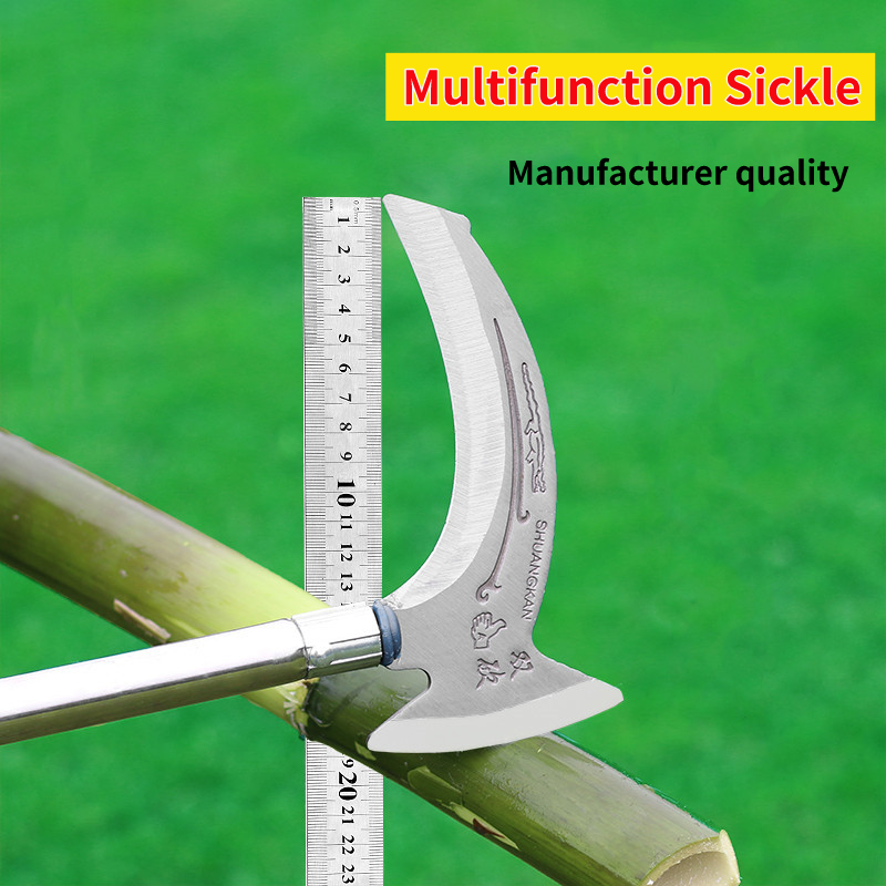 Long handle farmers garden harvesting hook axe agricultural tools sickle outdoor weeding tree agricultural sickle