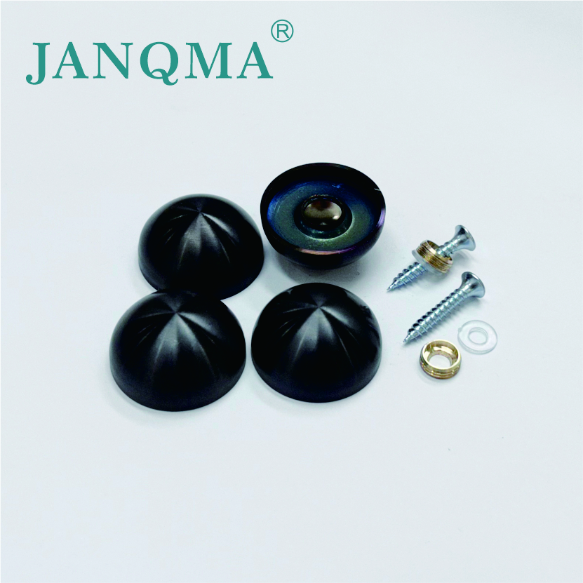 Semi-Spherical Screw Caps Wire-drawn black