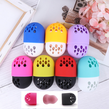 Egg Stand Powder Puff Drying Holder Beauty Pad Soft Silicone Makeup Sponge Display Rack Cosmetic Blender Sponge Case Puff Holder