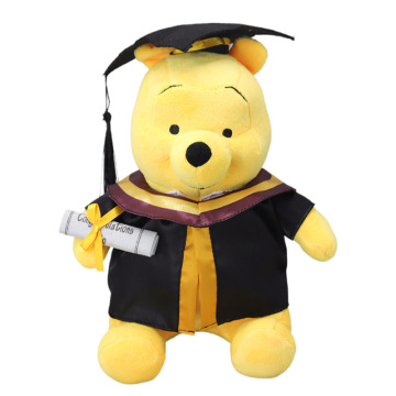 Partihandel 30 cm Söt examen Glänningsdoktor Animal Plush Toys: Winnie The Bear Dolls for Students