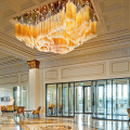 Лобби отеля стеклянная цветочная трубка светодиодная люстра