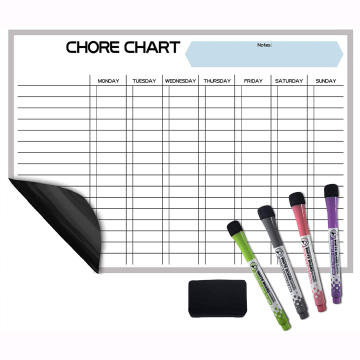 Customizable Fridge Magnetic Chore Chart with Reward System and Dry Erase Board for Kids