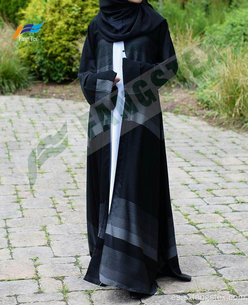 Tejidos 100% poliéster Nida Formal Negro Dubai Abaya