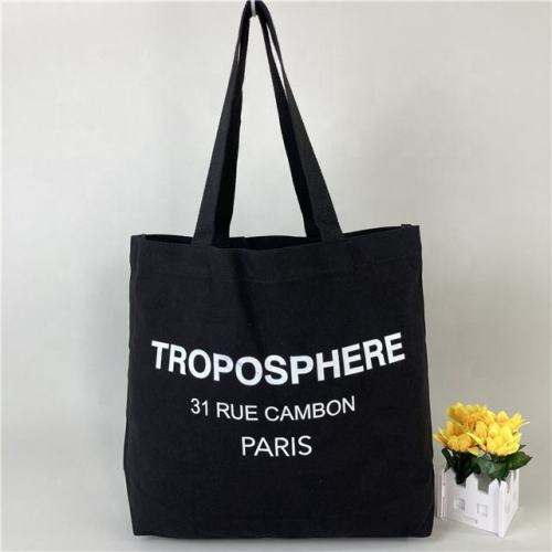 Black Canvas Drawstring Tote Bag