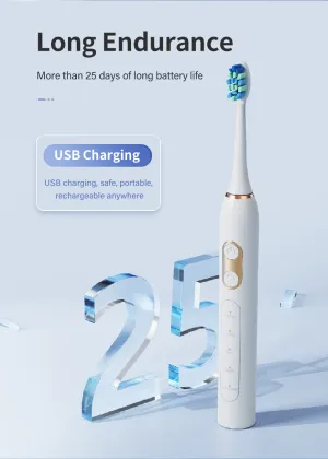 2023 IPX7 Waterproof Smart Sonic Toothbrush Set with Travel Case
