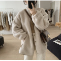 cappotto di lana di agnello autunnale e invernale femminile