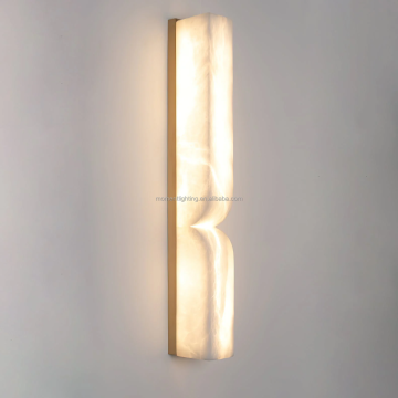 Nordic Luxury Brass Alabaster Wall Sconce untuk hotel dan rumah