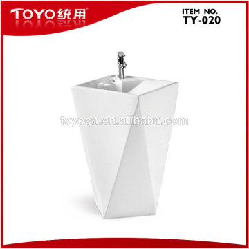 New design ceramic vanity hot sale pedestal washing basin or sink
