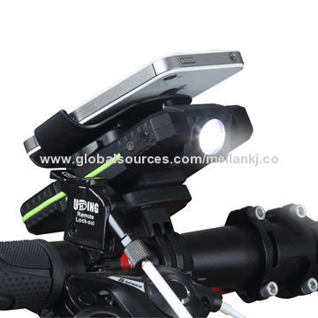 Waterproof power bank with rotatable LED lighting, red SOS light, smartphone/GPS bike mount holder