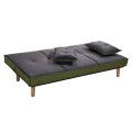 Wooden Futon Fabric 2-Seater Lounge Sofa Bed