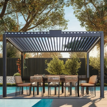Eco-Friendly Aluminum Bridge and Pergola Combo: Modern Design, Sturdy, and Easy Assembly for Gardens